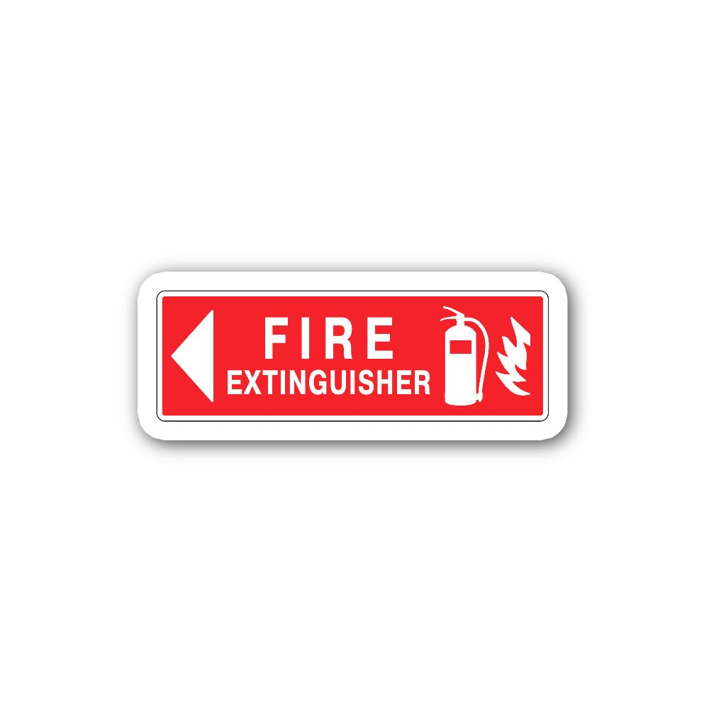 2 (Pieces) 3" and 5" Fire Extinguisher is Located to The Left Sticker, Waterproof Vinyl Decals for M