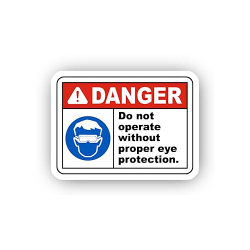 2 (Pieces) 3" and 5" Eye Safety Warning Sign Sticker, Waterproof Vinyl Decals for Many Purpose Like