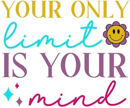 Inspirational Quote Your Only Limit is Your Mind Great Gift Motivational Sticker Vinyl Decal Motivation Stickers- 5" Vinyl Sticker Waterproof