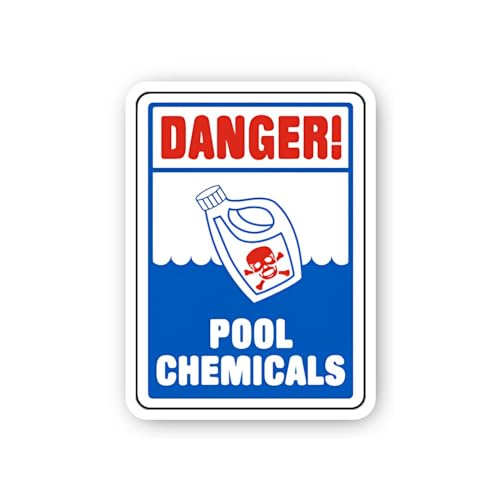 2 (Pieces) 3" and 5" Danger Pool Chemicals Sticker, Waterproof Vinyl Decals for Many Purpose Like Ca