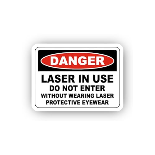 2 (Pieces) 3" and 5" Laser Use Entry Warning Sticker, Waterproof Vinyl Decals for Many Purpose Like