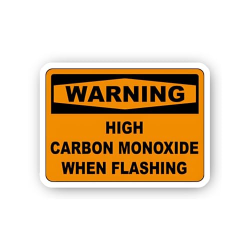 2 (Pieces) 3" and 5" High Carbon Monoxide Warning Notification Sticker, Waterproof Vinyl Decals for