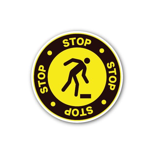 2 (Pieces) 3" and 5" warns of a Tripping Hazard Sign Sticker, Waterproof Vinyl Decals for Many Purpo