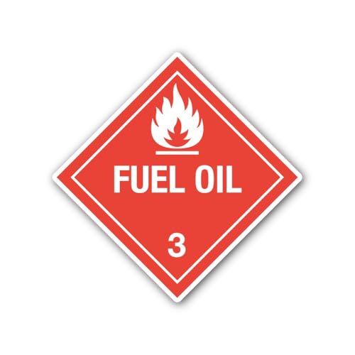 2 (Pieces) 3" and 5" Class 3 Flammable Liquid Placard Sticker, Waterproof Vinyl Decals for Many Purp