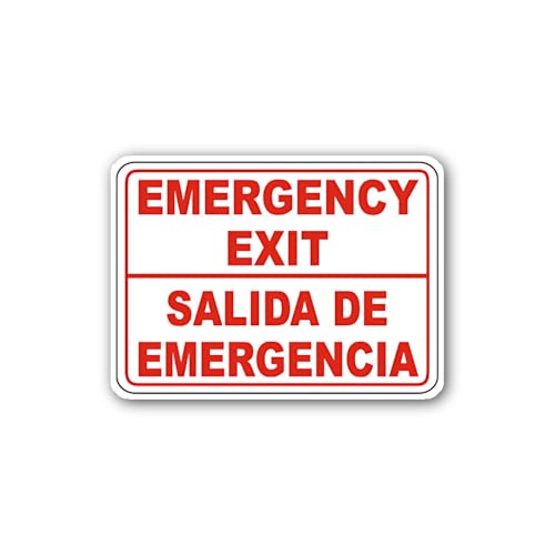 2 (Pieces) 3" and 5" Emergency Sign Emergency Exit Sticker, Waterproof Vinyl Decals for Many Purpose