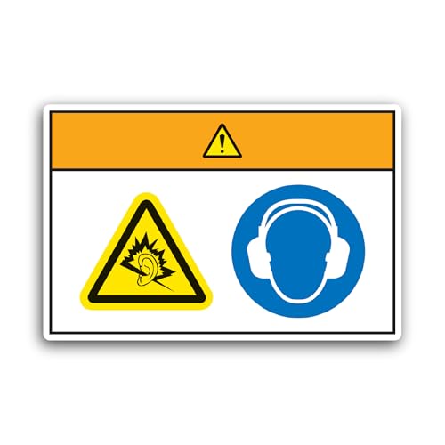 2 (Pieces) 3" and 5" Warning/Noise Hazard Sticker, Waterproof Vinyl Decals for Many Purpose Like Car