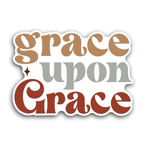 2 (Pieces) 3" and 5" Grace Upon Grace Decal Sticker, Waterproof Vinyl Decals for Many Purpose Like C