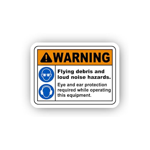 2 (Pieces) 3" and 5" Industrial Eye Protection Warning in Spanish Sticker, Waterproof Vinyl Decals f