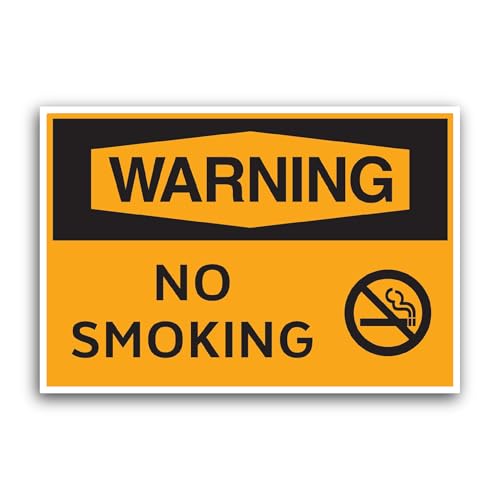 2 (Pieces) 3" and 5" Symbol No Smoking Sticker, Waterproof Vinyl Decals for Many Purpose Like Cars,