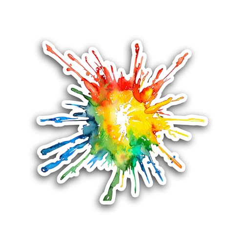 2 (Pieces) 3" and 5" Yellow and Red Sticker, Waterproof Vinyl Decals for Many Purpose Like Cars, Tru