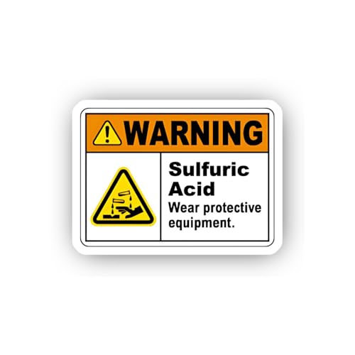 2 (Pieces) 3" and 5" Acid Protective Gear Warning Sticker, Waterproof Vinyl Decals for Many Purpose