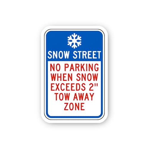 2 (Pieces) 3" and 5" Snow Street No Parking 2 Inch Limit Sticker, Waterproof Vinyl Decals for Many P