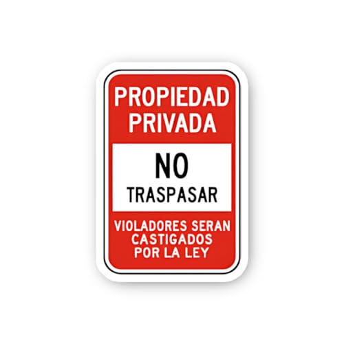 2 (Pieces) 3" and 5" Propiedad Privada No Traspasar Sticker, Waterproof Vinyl Decals for Many Purpos