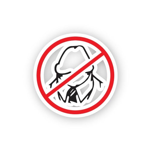 2 (Pieces) 3" and 5" No Smoking Hat Prohibition Sticker, Waterproof Vinyl Decals for Many Purpose Li