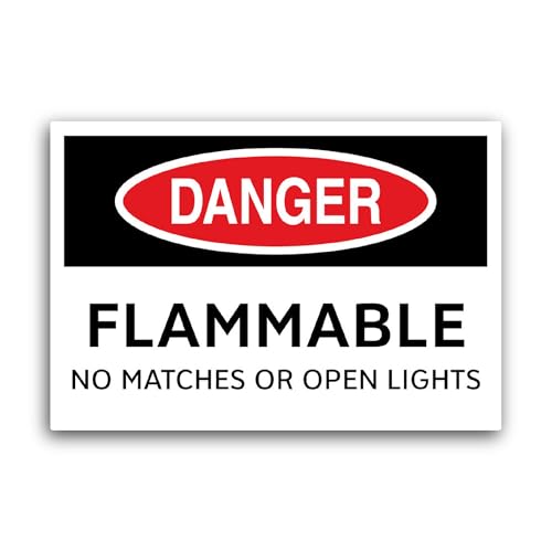 2 (Pieces) 3" and 5" Danger Flammable Sticker, Waterproof Vinyl Decals for Many Purpose Like Cars, T
