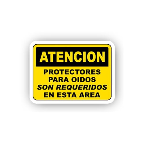 2 (Pieces) 3" and 5" Spanish Hearing Protection Area Sticker, Waterproof Vinyl Decals for Many Purpo