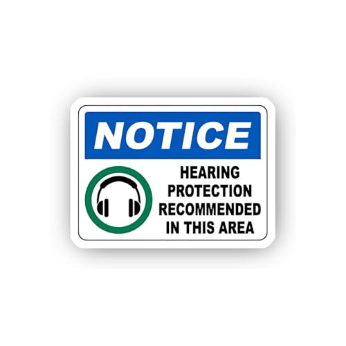 2 (Pieces) 3" and 5" Recommended Hearing Protection Symbol Sticker, Waterproof Vinyl Decals for Many