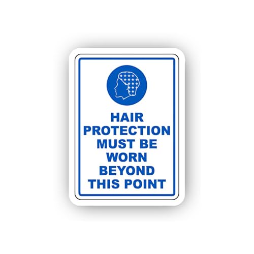 2 (Pieces) 3" and 5" Blue Circular Hair Protection Sign Sticker, Waterproof Vinyl Decals for Many Pu