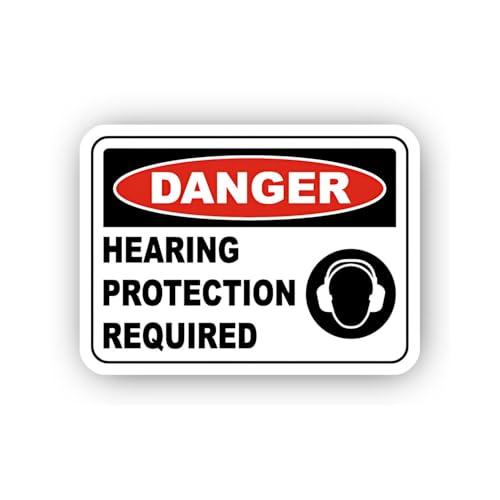 2 (Pieces) 3" and 5" Mandatory Hearing Protection Danger Sticker, Waterproof Vinyl Decals for Many P