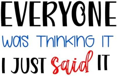 Inspirational Quote "Everyone was Thinking It I Just Said It" Great Gift Motivational Sticker Vinyl Decal Motivation Stickers- 5" Vinyl Sticker Waterproof