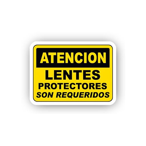 2 (Pieces) 3" and 5" Spanish Protective Lens Mandatory Sticker, Waterproof Vinyl Decals for Many Pur