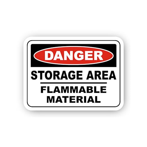 2 (Pieces) 3" and 5" Danger Flammable Material Storage Area Sticker, Waterproof Vinyl Decals for Man