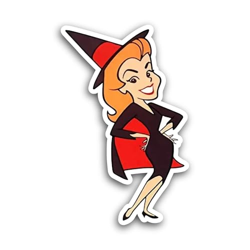2 (Pieces) 3" and 5" Halloween Witch Sticker, Waterproof Vinyl Decals for Many Purpose Like Cars, Tr