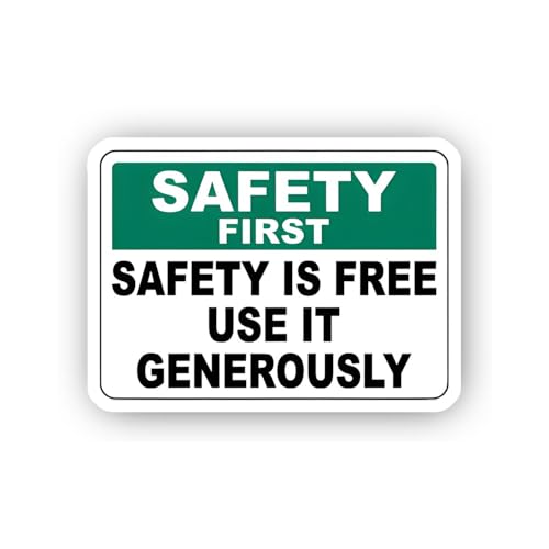 2 (Pieces) 3" and 5" Safety First: Use Safety Generously Sticker, Waterproof Vinyl Decals for Many P