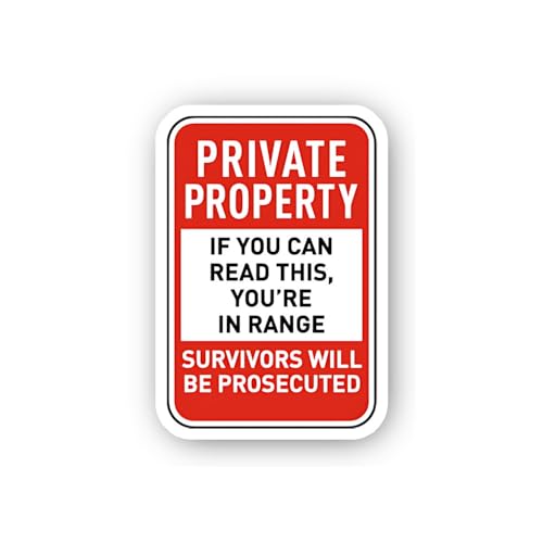 2 (Pieces) 3" and 5" Private Property Range Warning Sticker, Waterproof Vinyl Decals for Many Purpos