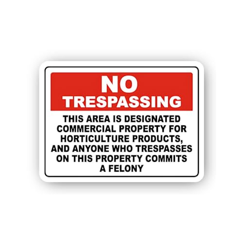 2 (Pieces) 3" and 5" Horticulture Property Felony Sign Sticker, Waterproof Vinyl Decals for Many Pur