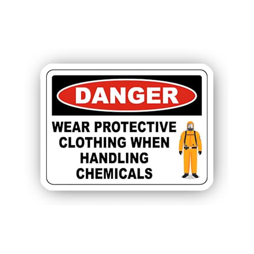 2 (Pieces) 3" and 5" Chemical Handling Safety Suit Sticker, Waterproof Vinyl Decals for Many Purpose