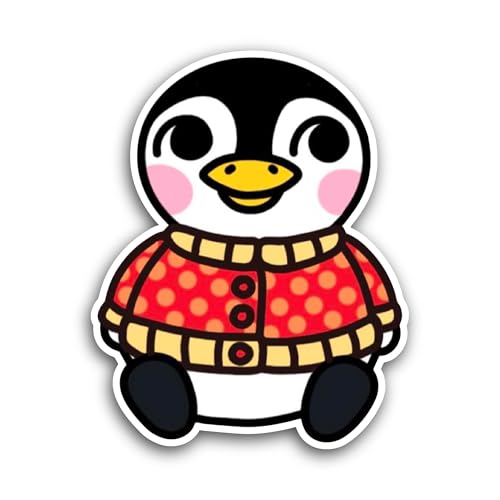 2 (Pieces) 3" and 5" Cute Penguin Cartoon Sticker, Waterproof Vinyl Decals for Many Purpose Like Car