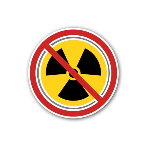 2 (Pieces) 3" and 5" Danger High Radiation Area Keep Out Sign Sticker, Waterproof Vinyl Decals for M