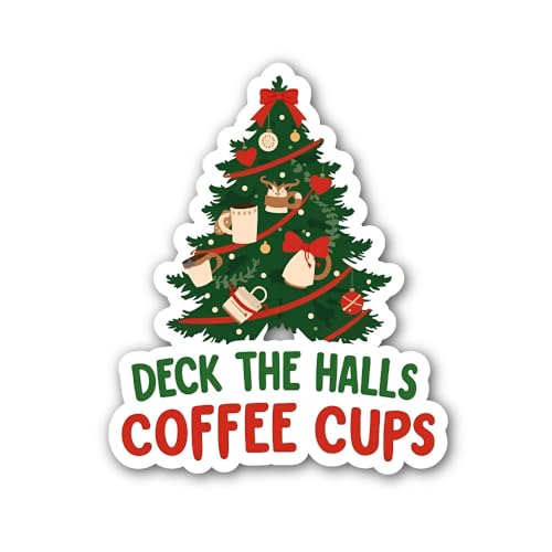 2 (Pieces) 3" and 5" Sleigh and Reindeer Flying Under Moon Sticker, Waterproof Vinyl Decals for Many