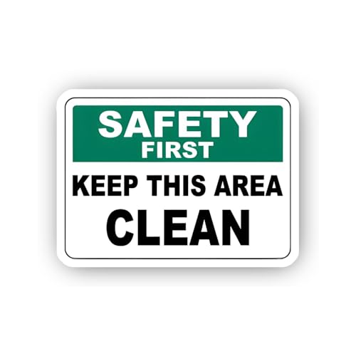 2 (Pieces) 3" and 5" Keep This Area Clean Safety Sign Sticker, Waterproof Vinyl Decals for Many Purp