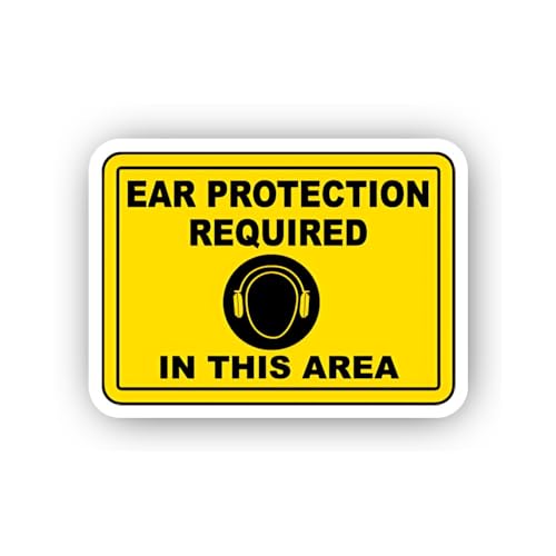 2 (Pieces) 3" and 5" Area Specific Ear Protection Graphic Sticker, Waterproof Vinyl Decals for Many