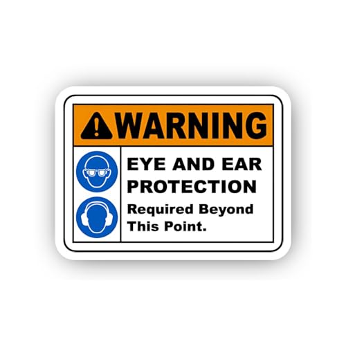 2 (Pieces) 3" and 5" Spanish Hearing and Eye Protection Warning Sticker, Waterproof Vinyl Decals for