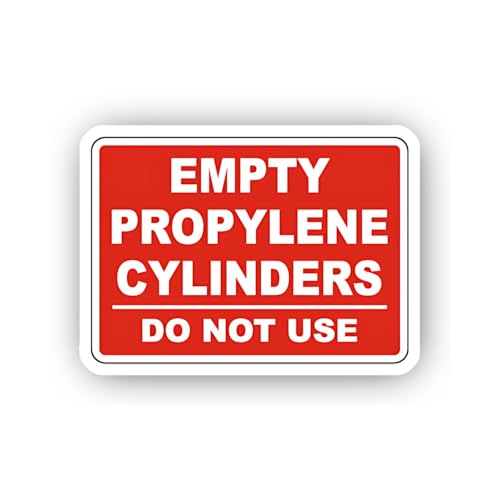 2 (Pieces) 3" and 5" Empty Cylinder Warning Notice Sticker, Waterproof Vinyl Decals for Many Purpose
