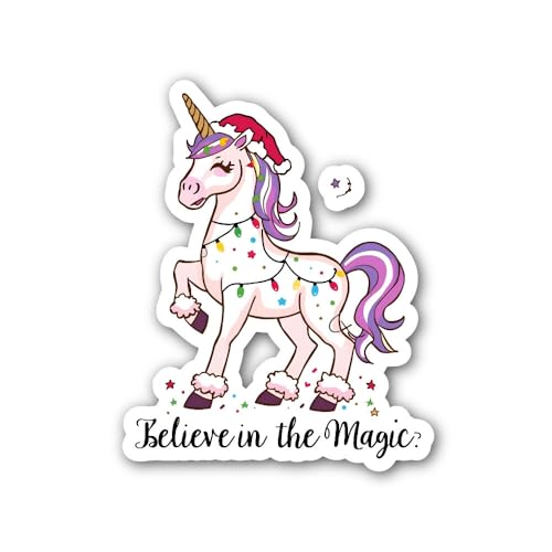 2 (Pieces) 3" and 5" Believe in The Magic Sticker, Waterproof Vinyl Decals for Many Purpose Like Car