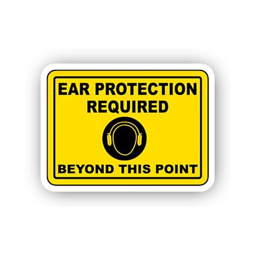 2 (Pieces) 3" and 5" Ear Protection Required Boundary Sticker, Waterproof Vinyl Decals for Many Purp