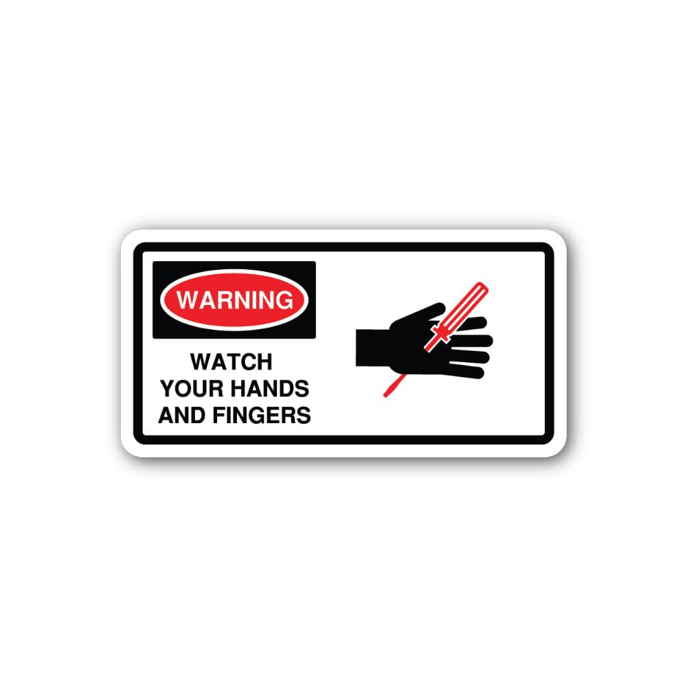 2 (Pieces) 3" and 5" Needle Puncture Warning Sticker, Waterproof Vinyl Decals for Many Purpose Like