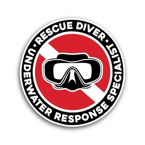 2 (Pieces) 3" and 5" Rescue Diver Sticker, Waterproof Vinyl Decals for Many Purpose Like Cars, Truck