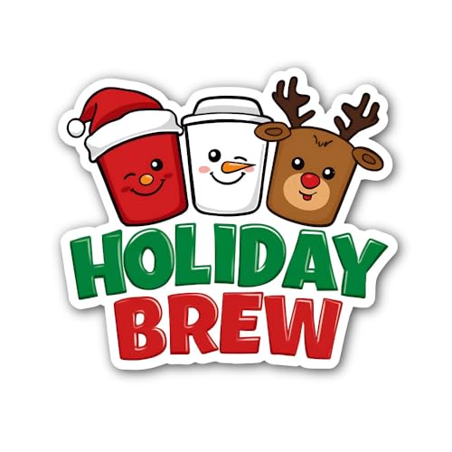 2 (Pieces) 3" and 5" Snowman and Child Holding Present Sticker, Waterproof Vinyl Decals for Many Pur