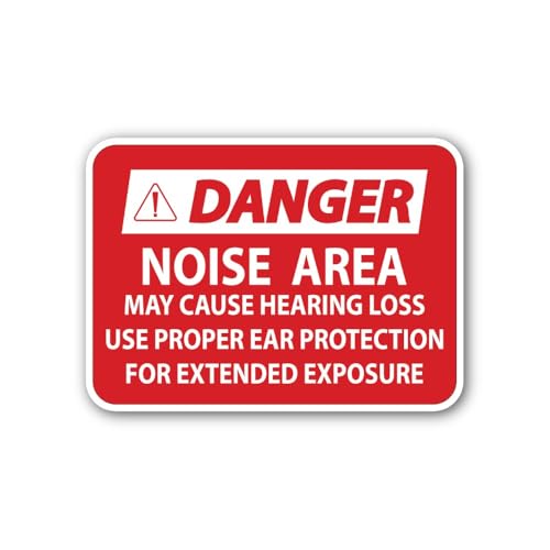 2 (Pieces) 3" and 5" Danger Noise Area Sticker, Waterproof Vinyl Decals for Many Purpose Like Cars,