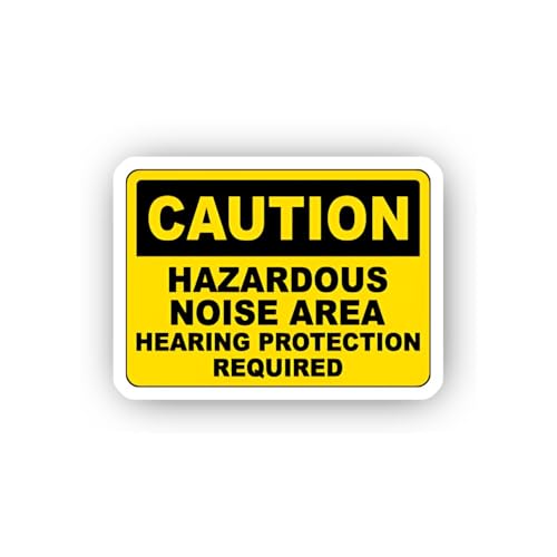 2 (Pieces) 3" and 5" Hazardous Noise Mandatory Protection Sticker, Waterproof Vinyl Decals for Many