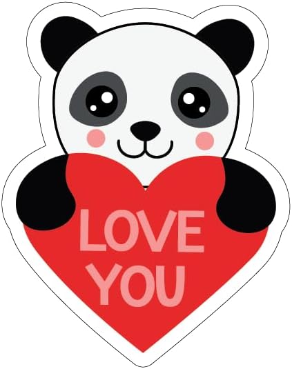Inspirational Quote Love You in Heart Panda Motivational Sticker Vinyl Decal Motivation Stickers- 5" Vinyl Sticker Waterproof