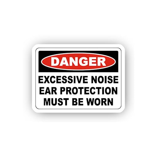 2 (Pieces) 3" and 5" Excessive Noise Safety Compliance Sticker, Waterproof Vinyl Decals for Many Pur
