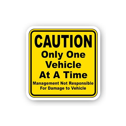 2 (Pieces) 3" and 5" Single Vehicle Limit Caution Sign Sticker, Waterproof Vinyl Decals for Many Pur