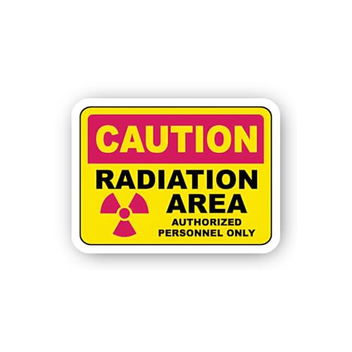 2 (Pieces) 3" and 5" Authorized Personnel Radiation Warning Sticker, Waterproof Vinyl Decals for Man
