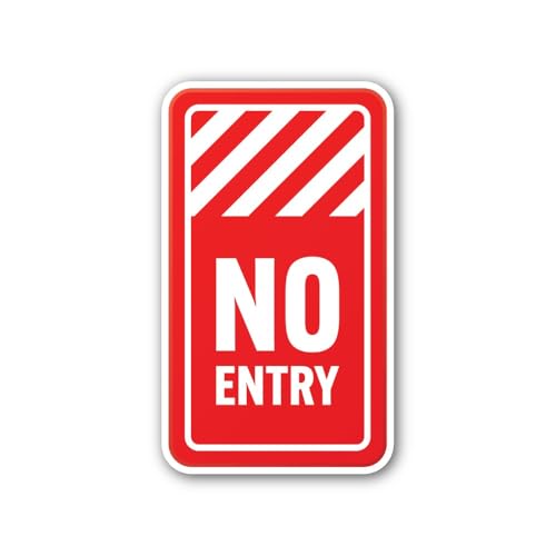 2 (Pieces) 3" and 5" Straight Prohibited Sticker, Waterproof Vinyl Decals for Many Purpose Like Cars